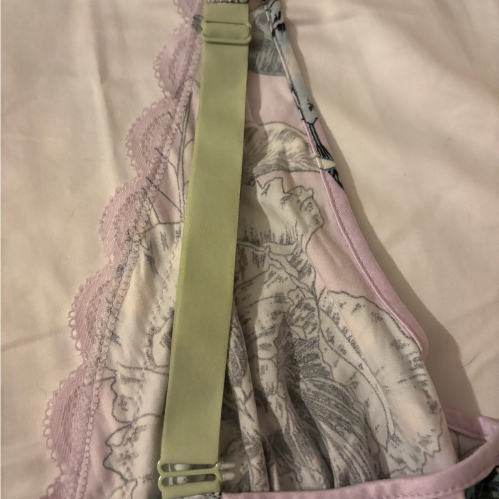 Linea Donatella Lavender Floral Lace-Trim Cami Pajama Top - Picture 9 of 12